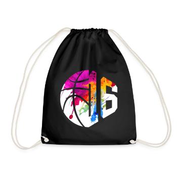 NON. 16 NUMÉRO 16 BASKET 16E ANNIVERSAIRE - Sac de sport léger - noir - Devant