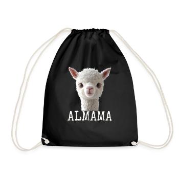 Almama Sweet Alpaca Mom Mother's Day Llama Mom Mom - Drawstring Bag - black - Front