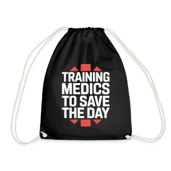 Paramedic Training Medics To Save EMS Educator - Drawstring Bag - black - Front
