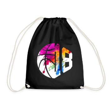 NO. 18 NUMBER 18 BASKETBALL 18TH BIRTHDAY - Drawstring Bag - black - Front