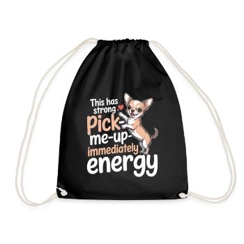Lift up immediately | Chihuahua Good Mood - Drawstring Bag - black - Front