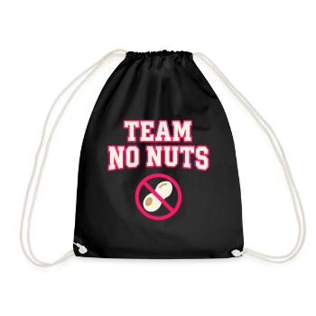 Team No Nuts mit Erdnuss Symbol - Turnbeutel - Schwarz - Vorne