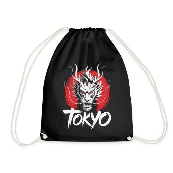 Tokyo Dragon T-Shirt Japan Drache Samurai Style - Turnbeutel - Schwarz - Vorne