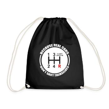 Manual Cars Enthusiast - Manual Gears for Manual - Drawstring Bag - black - Front