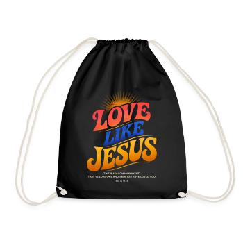 T-shirt Jésus : Amour comme Jésus Cadeau chrétien - Sac de sport léger - noir - Devant