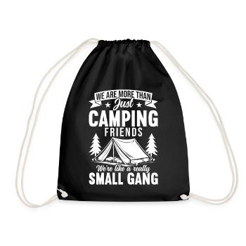 Camping Lagerfeuer Camper Outdoor Nature Berge - Turnbeutel - Schwarz - Vorne
