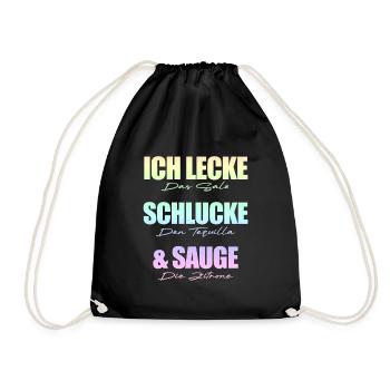 Ich lecke schlucke sauge. - Turnbeutel - Schwarz - Vorne