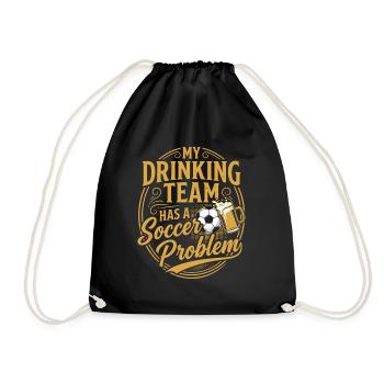 Chemise de bière de football Cadeau drôle Fan de football - Sac de sport léger - noir - Devant
