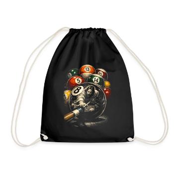 8-Ball Billard Jesus - Turnbeutel - Schwarz - Vorne