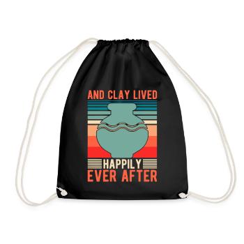Artist Painter Graphic And Clay Lived Happily Ever - Turnbeutel - Schwarz - Vorne