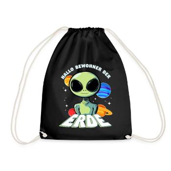 Hallo Bewohner der Erde Alien - Turnbeutel - Schwarz - Vorne