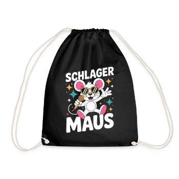 Schlager Maus Party Crew JGA Frauen Schlagermaus - Turnbeutel - Schwarz - Vorne