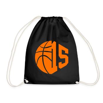 NUMMER 15 BASKETBALL 15. GEBURTSTAG - Turnbeutel - Schwarz - Vorne