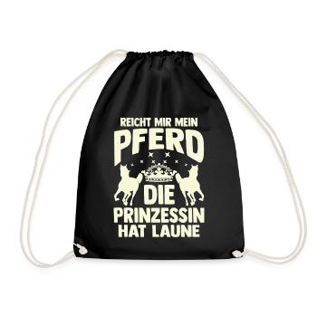 Reiten Pferdeliebhaber Reiterhof Pferde - Turnbeutel - Schwarz - Vorne