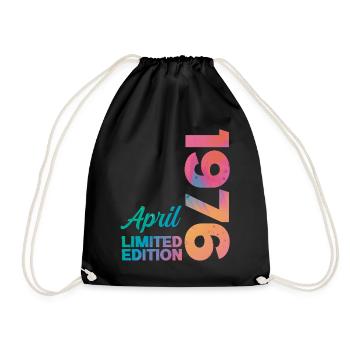 Anniversaire 50 ans Avril 1976 Cadeau Vintage - Sac de sport léger - noir - Devant