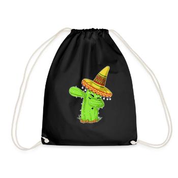 Éponge la chemise mexicaine Cactus - Sac de sport léger - noir - Devant