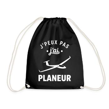 J'peux pas j'ai planeur - Sac de sport léger - noir - Devant