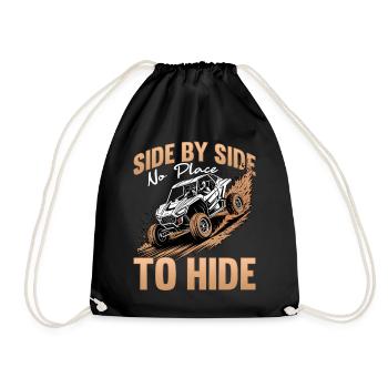 UTV Off Road Boy Men 4 Wheeler Side by side - Drawstring Bag - black - Front