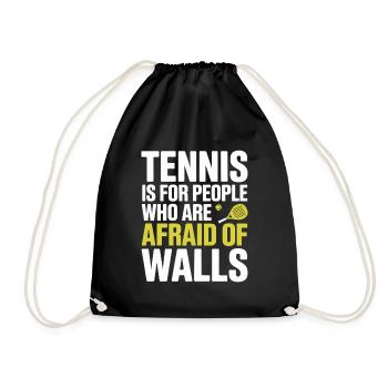 Padel Tennis Is For People Who Are Afraid Of Walls - Drawstring Bag - black - Front