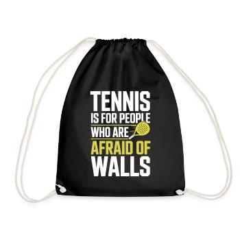Padel Tennis Is For People Who Are Afraid Of Walls - Drawstring Bag - black - Front