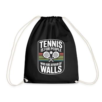 Padel Tennis Is For People Who Are Afraid Of Walls - Drawstring Bag - black - Front