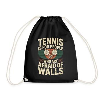 Padel Tennis Is For People Who Are Afraid Of Walls - Drawstring Bag - black - Front