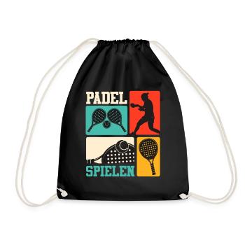 Padel Sport PLAY PADEL Lustiges - Turnbeutel - Schwarz - Vorne