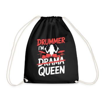 Je suis la Drummer Queen Drum Set Drum Drôle Drummer Girl - Sac de sport léger - noir - Devant