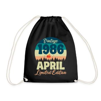 Anniversaire 40 ans Avril 1986 Cadeau Vintage - Sac de sport léger - noir - Devant
