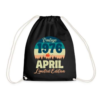 Anniversaire 50 ans Avril 1976 Cadeau Vintage - Sac de sport léger - noir - Devant