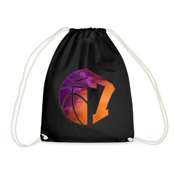 NUMMER 7 BASKETBALL 7. GEBURTSTAG - Turnbeutel - Schwarz - Vorne