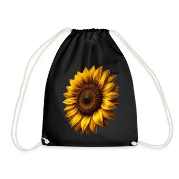 Yellow Sunflowers Flowers Sunflower Graphics - Drawstring Bag - black - Front