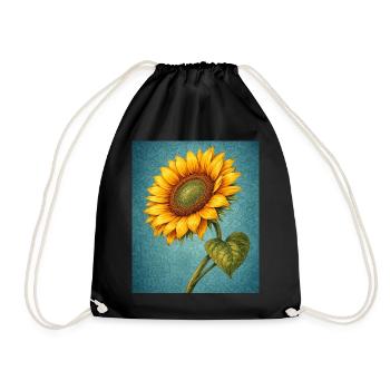 Yellow Sunflowers Flowers Sunflower Graphics - Drawstring Bag - black - Front