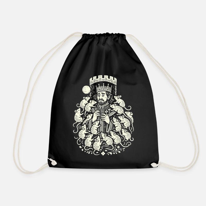 King Popiel And The Mice Legend - Drawstring Bag - black
