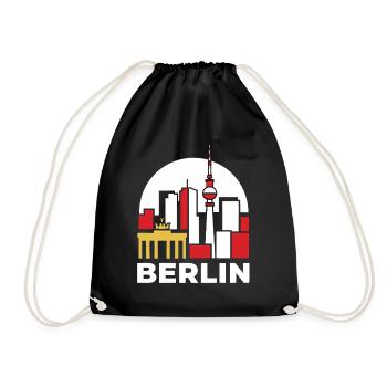 Berlin Skyline TV Tower - Drawstring Bag - black - Front