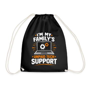 Family Tech Support Unpaid - Drawstring Bag - black - Front