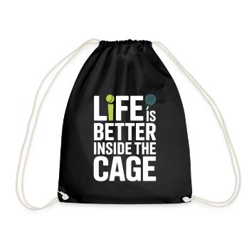Padel Spieler Life Is Better Inside The Cage Padel - Turnbeutel - Schwarz - Vorne