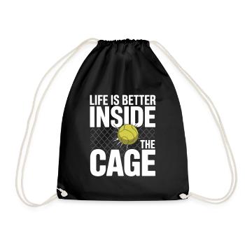 Padel Spieler Life Is Better Inside The Cage Padel - Turnbeutel - Schwarz - Vorne