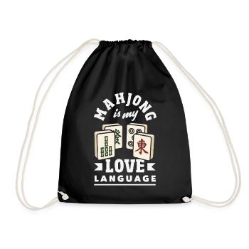It's Mahjong Time - Drawstring Bag - black - Front