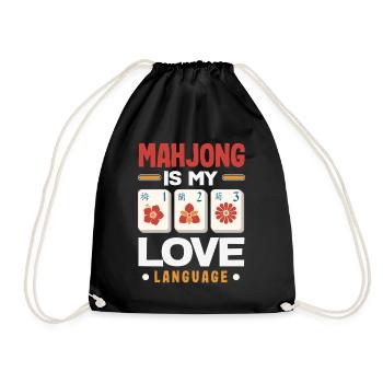 It's Mahjong Time - Drawstring Bag - black - Front