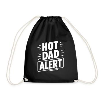 Hot Dad Alert - Drawstring Bag - black - Front
