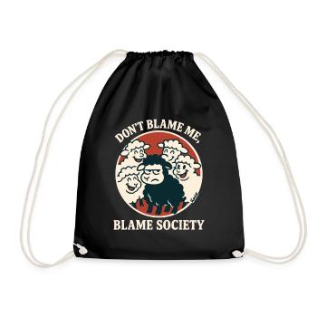 Blame Society Sheep Circle - Drawstring Bag - black - Front