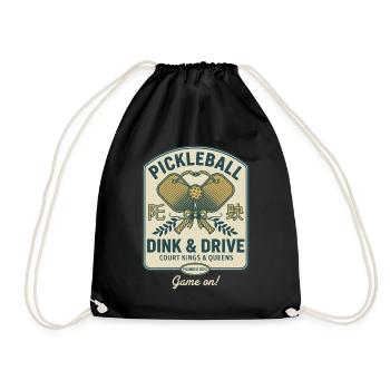 Pickleball Dink And Drive Game On Player - Drawstring Bag - black - Front