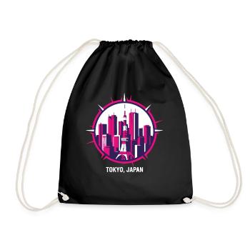 Cercle de la silhouette Tokyo Japon - Sac de sport léger - noir - Devant