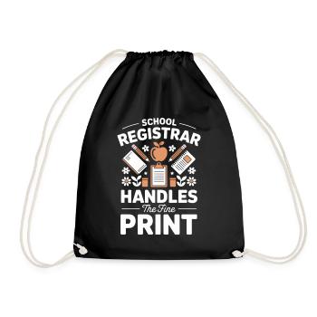 School Secretariat Office School Organization Work - Drawstring Bag - black - Front