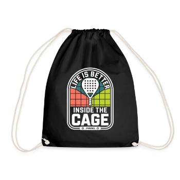 Padel Spieler Life Is Better Inside The Cage Padel - Turnbeutel - Schwarz - Vorne