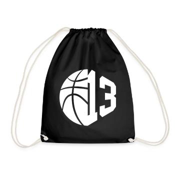 NR. 13 NUMMER 13 BASKETBALL 13. GEBURTSTAG - Turnbeutel - Schwarz - Vorne