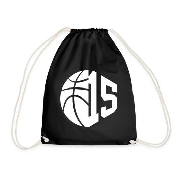 NR. 15 NUMMER 15 BASKETBALL 15. GEBURTSTAG - Turnbeutel - Schwarz - Vorne