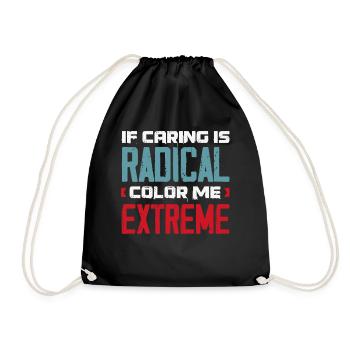radicalized by fundamental - Drawstring Bag - black - Front