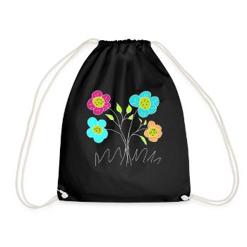 Flore du Jardin de Fleurs Joyeuses - Sac de sport léger - noir - Devant